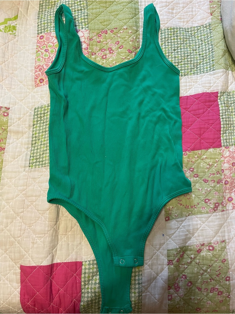 Ambiance Bright Green Ribbed Tank Bodysuit